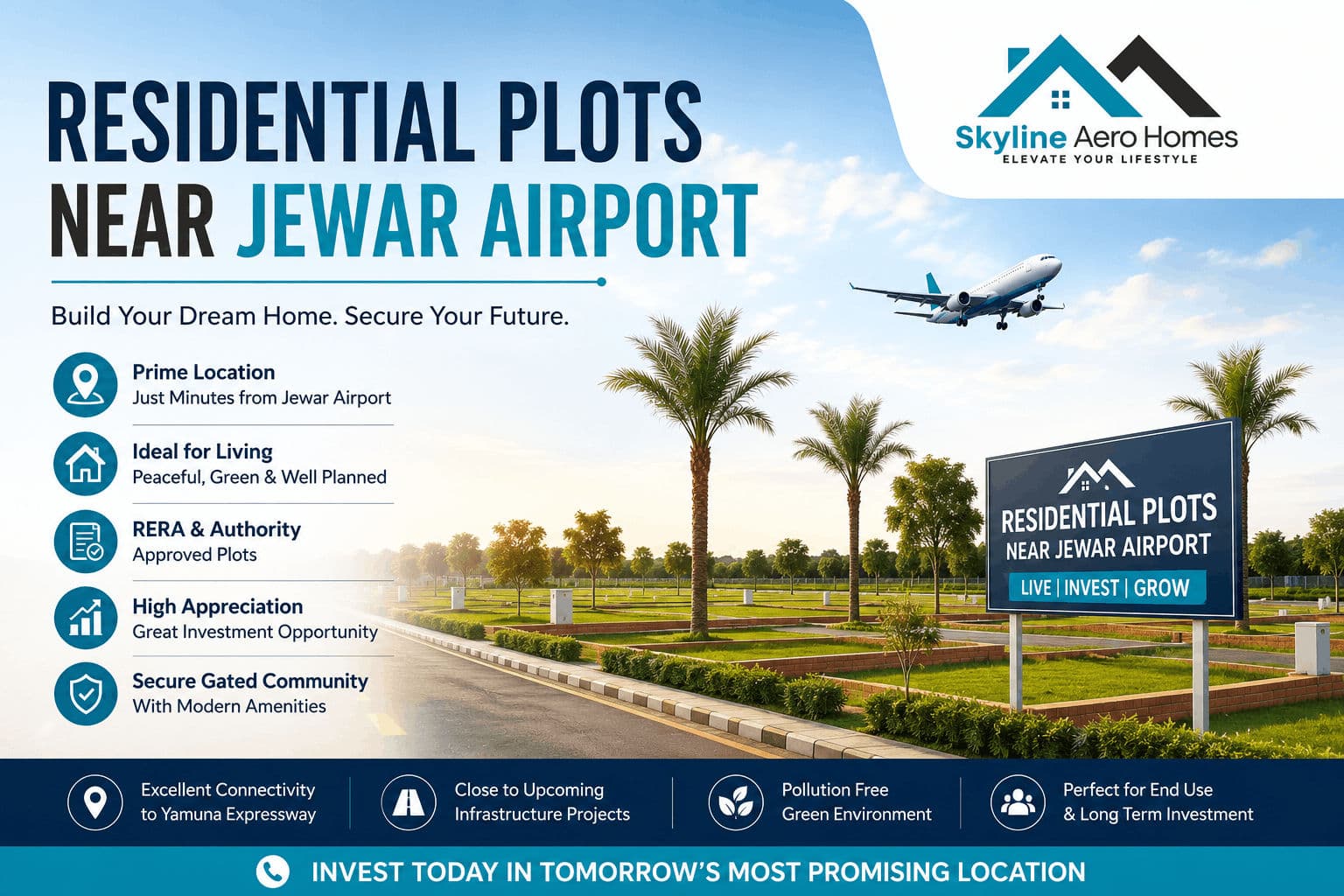Best Residential Plots Near Jewar Airport for Smart Living & Investment