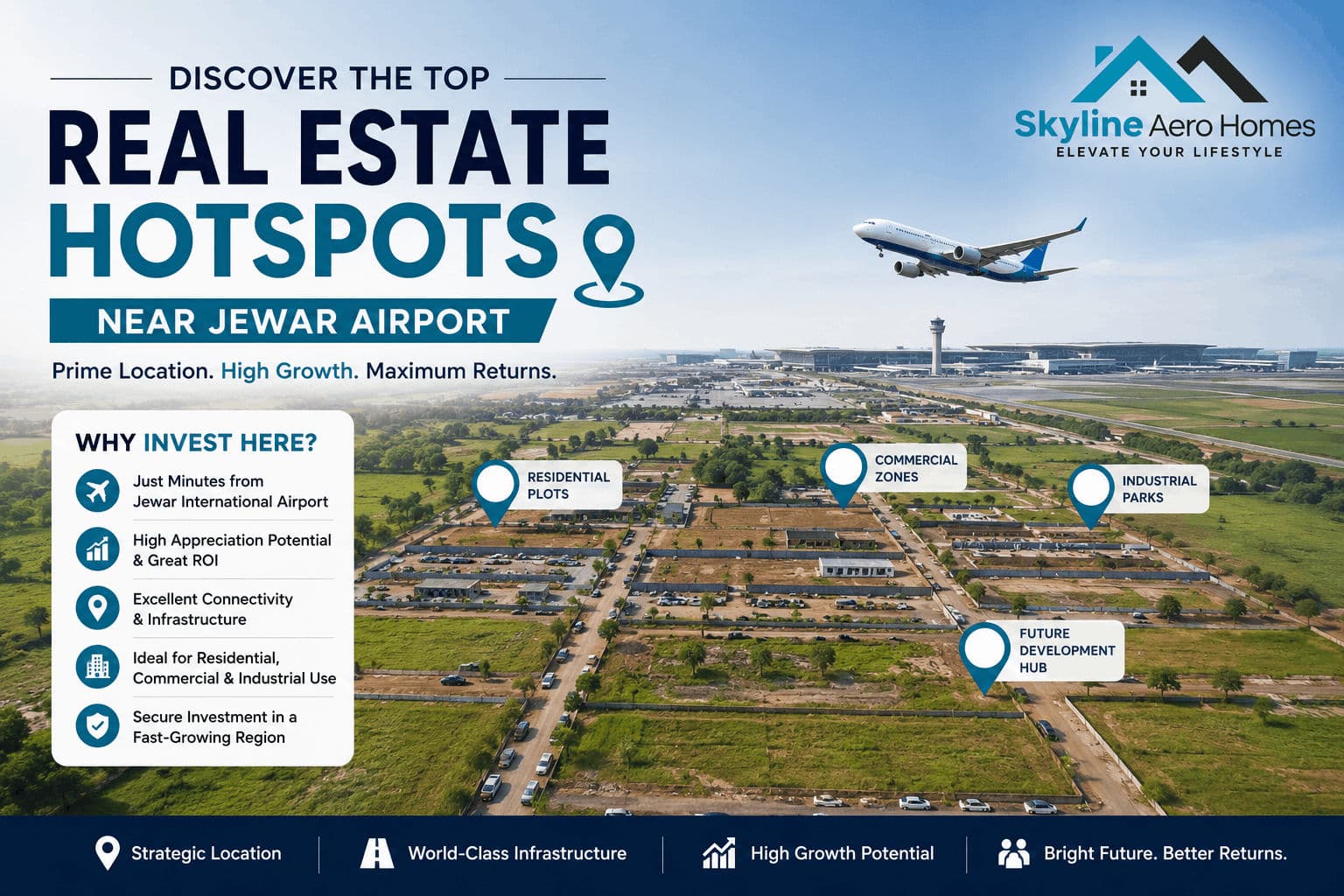 Top Real Estate Hotspots Near Jewar Airport – Residential & Commercial Growth Opportunities